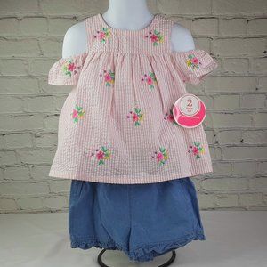 'NANETTE KIDS' 2-PIECE 'FLOWERS A'BOUT' TOP & SHORT SET